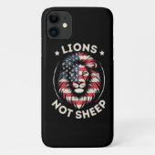 USA FLAG , LIONEN NOT SHEEP Case-Mate iPhone HÜLLE (Rückseite)