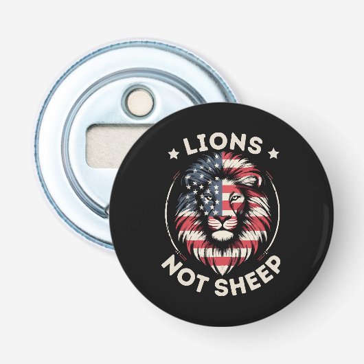 USA FLAG , LIONEN NOT SHEEP FLASCHENÖFFNER (Vorderseite)