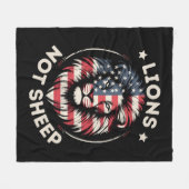 USA FLAG , LIONEN NOT SHEEP FLEECEDECKE (Vorderseite (Horizontal))