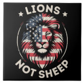 USA FLAG , LIONEN NOT SHEEP FLIESE (Vorderseite)