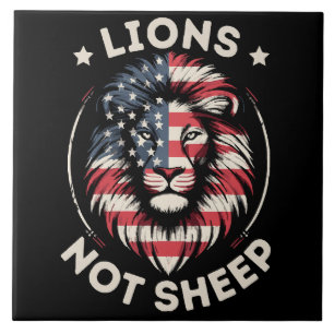 USA FLAG , LIONEN NOT SHEEP FLIESE