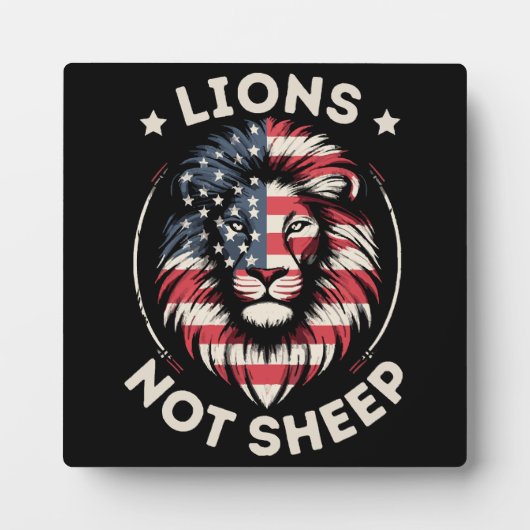 USA FLAG , LIONEN NOT SHEEP FOTOPLATTE (Vorderseite)