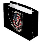 USA FLAG , LIONEN NOT SHEEP GROßE GESCHENKTÜTE (Rückseite Schrägansicht)