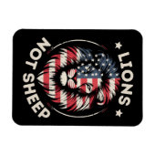 USA FLAG , LIONEN NOT SHEEP MAGNET (Horizontal)