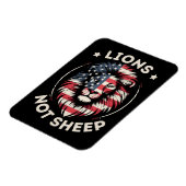 USA FLAG , LIONEN NOT SHEEP MAGNET (Linke Seite)