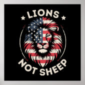 USA FLAG , LIONEN NOT SHEEP POSTER (Vorne)