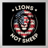 USA FLAG , LIONEN NOT SHEEP POSTER (Vorne)