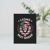 USA FLAG , LIONEN NOT SHEEP POSTKARTE (Stehend Vorderseite)