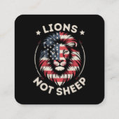 USA FLAG , LIONEN NOT SHEEP QUADRATISCHE VISITENKARTE (Rückseite)
