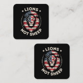 USA FLAG , LIONEN NOT SHEEP QUADRATISCHE VISITENKARTE (Vorne/Hinten)