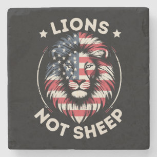 USA FLAG , LIONEN NOT SHEEP STEINUNTERSETZER