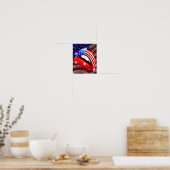 USA Flag Lipstick für Sensulips Poster (Küche)