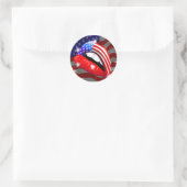 USA Flag Lipstick für Sensulips Runder Aufkleber (Tasche)