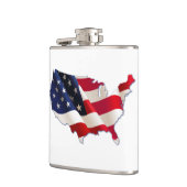 USA Flag, Map America, 4. Juli Flask Flachmann (Links)