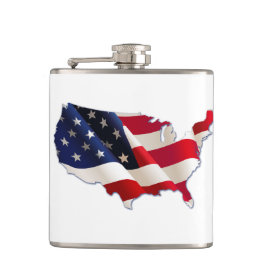 USA Flag, Map America, 4. Juli Flask Flachmann