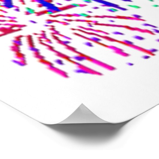 USA Flag Map and Fireworks with Texture Poster (Ecke)