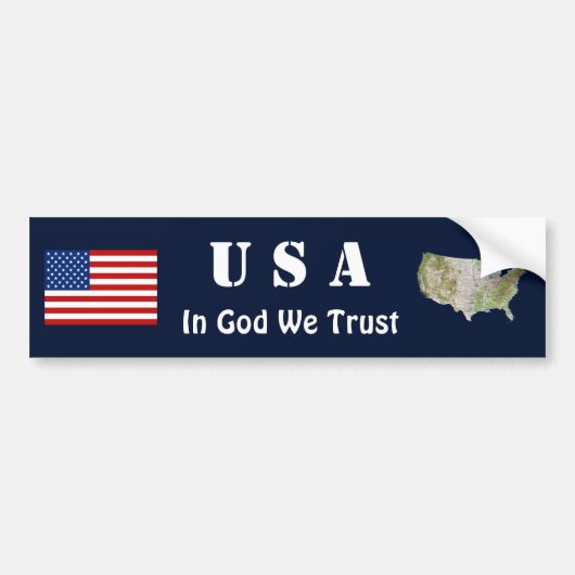 USA Flag + Map Autoaufkleber (Vorne)