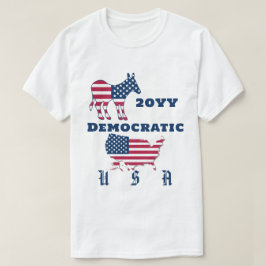 USA Flag Map Demokratisches Party Donkey Wahljahr T-Shirt