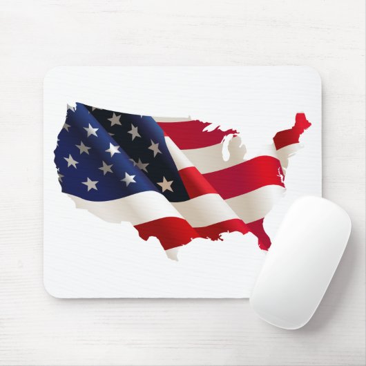 USA Flag Map Mousepad (Mit Mouse)