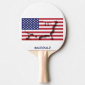 USA FLAG & MAP Personalisiert Tischtennis Schläger (Vorderseite)