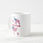 USA Flag Map Republikanisches Party Elephant Elect Kaffeetasse (Vorderseite Links)