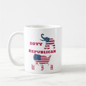 USA Flag Map Republikanisches Party Elephant Elect Kaffeetasse (Links)