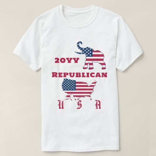 USA Flag Map Republikanisches Party Elephant Elect T-Shirt (Design vorne)