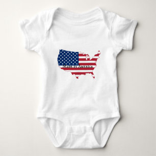 USA Flag Map Silhouette Baby Strampler