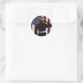 USA FLAG & MARINE WARRIOR RUNDER AUFKLEBER (Tasche)