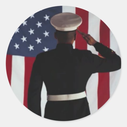 USA FLAG & MARINE WARRIOR RUNDER AUFKLEBER (Vorderseite)