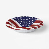 USA Flag Mark 7 Inch Paper Bowl - Patriotic Design Pappteller (Gewinkelt)
