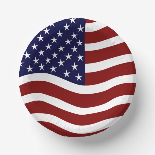 USA Flag Mark 7 Inch Paper Bowl - Patriotic Design Pappteller (Vorderseite)