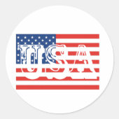 USA Flag Mark Runder Aufkleber (Vorderseite)