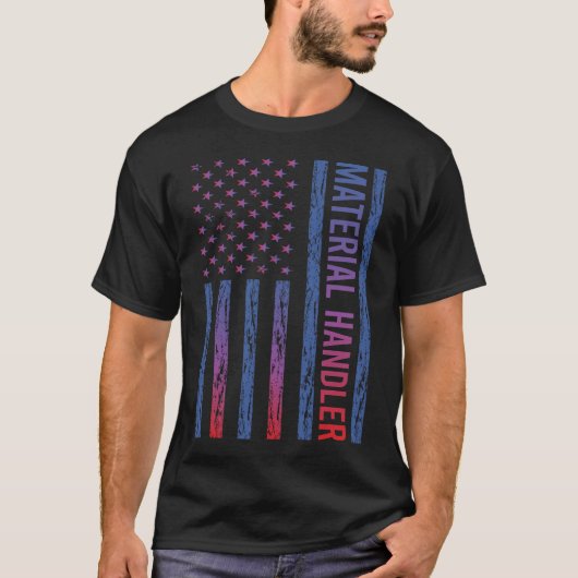 USA Flag Material Handler T-Shirt (Vorderseite)