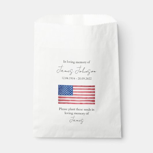 USA Flag Memorial Funersed Geschenktütchen (Vorderseite)