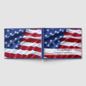 USA Flag Memorial Red White Blue Patriotic Beerdig Gästebuch (Voll)