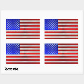USA FLAG METAL 2 RECHTECKIGER AUFKLEBER (Blatt)