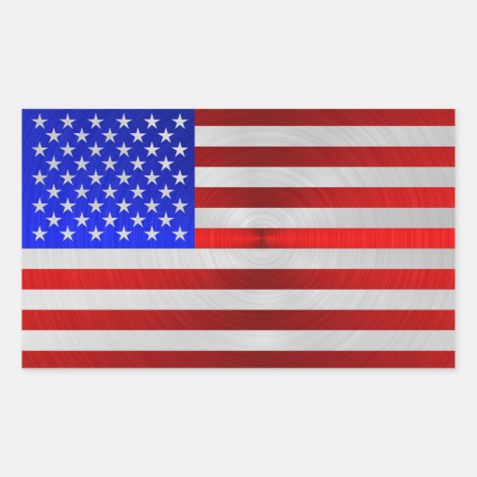 USA FLAG METAL 2 RECHTECKIGER AUFKLEBER (Vorderseite)