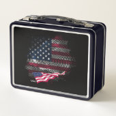 USA flag Metall Brotdose (Rückseite)