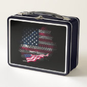 USA flag Metall Brotdose (Vorderseite)