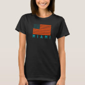 USA Flag Miami OrangeTeal-GreenBlue Miami FL Ameri T-Shirt (Vorderseite)