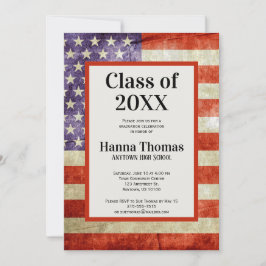 USA Flag Militärischer Patriotischer Abschluss Einladung