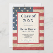 USA Flag Militärischer Patriotischer Vintager Absc Einladung (Vorderseite)