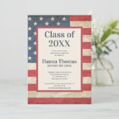 USA Flag Militärischer Patriotischer Vintager Absc Einladung (Stehend Vorderseite)