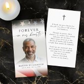 USA Flag Military Photo Cross Funeral Prayer Card Visitenkarte