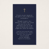 USA Flag Military Photo Cross Memorial Prayer Card (Rückseite)