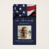 USA Flag Military Photo Funeral Prayer Card (Vorderseite)