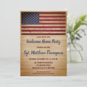 USA Flag Military Soldier Homecoming Party Einladung (Stehend Vorderseite)