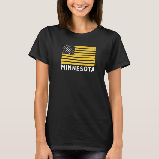 USA Flag Minnesota Purple & Yellow Minnesota Ameri T-Shirt (Vorderseite)