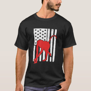 USA Flag Monkey Theme Idee für Primaten L T-Shirt